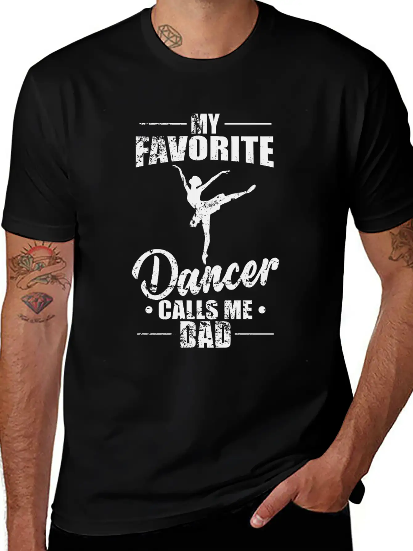 Ballet: My Favorite Dancer Calls Me Dad Stylish Everyday T-Shirt – Unisex Basic Cotton Tee