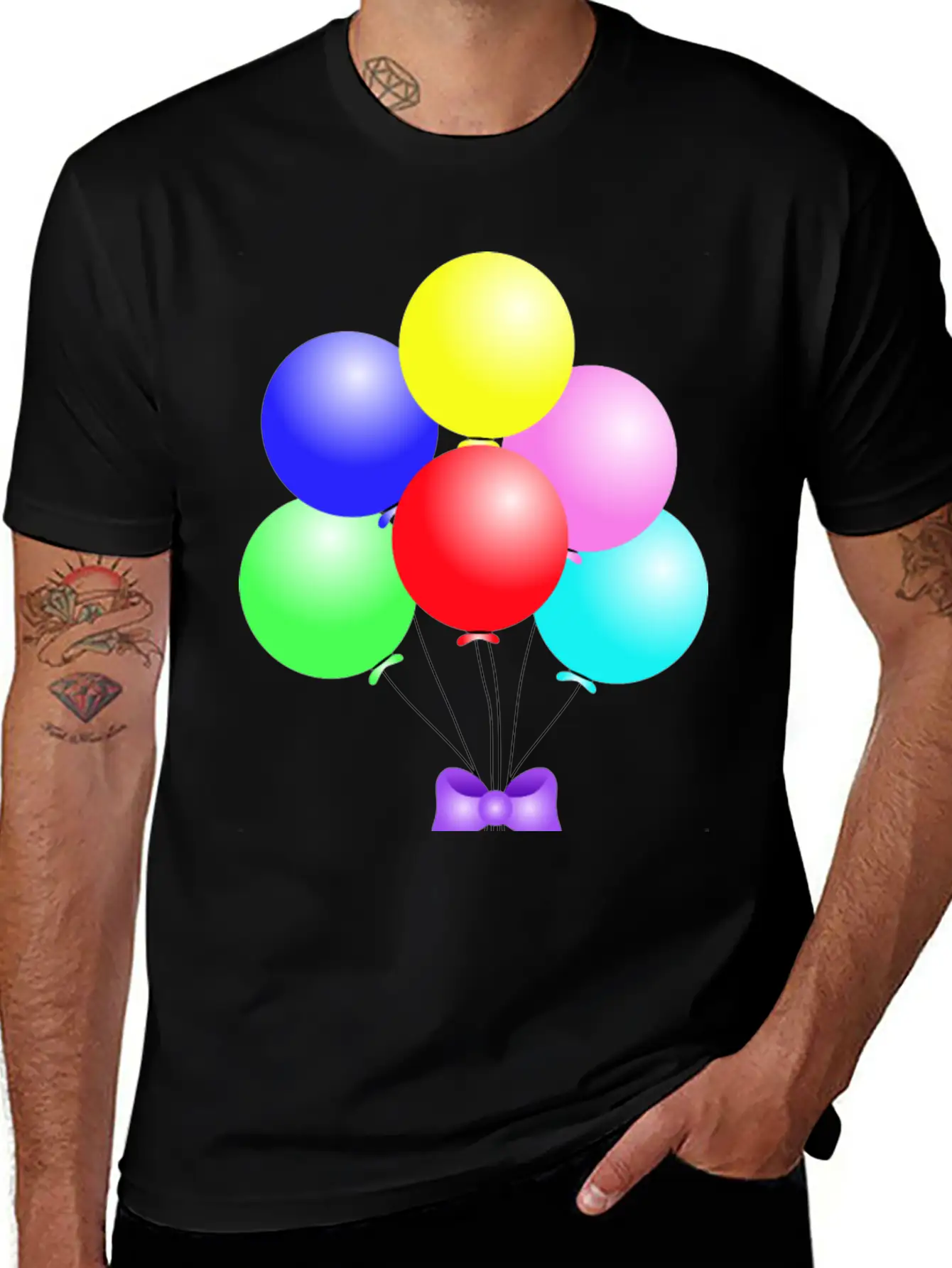 Balloons Comfortable Minimalist Graphic Tee – Summer Style Essential