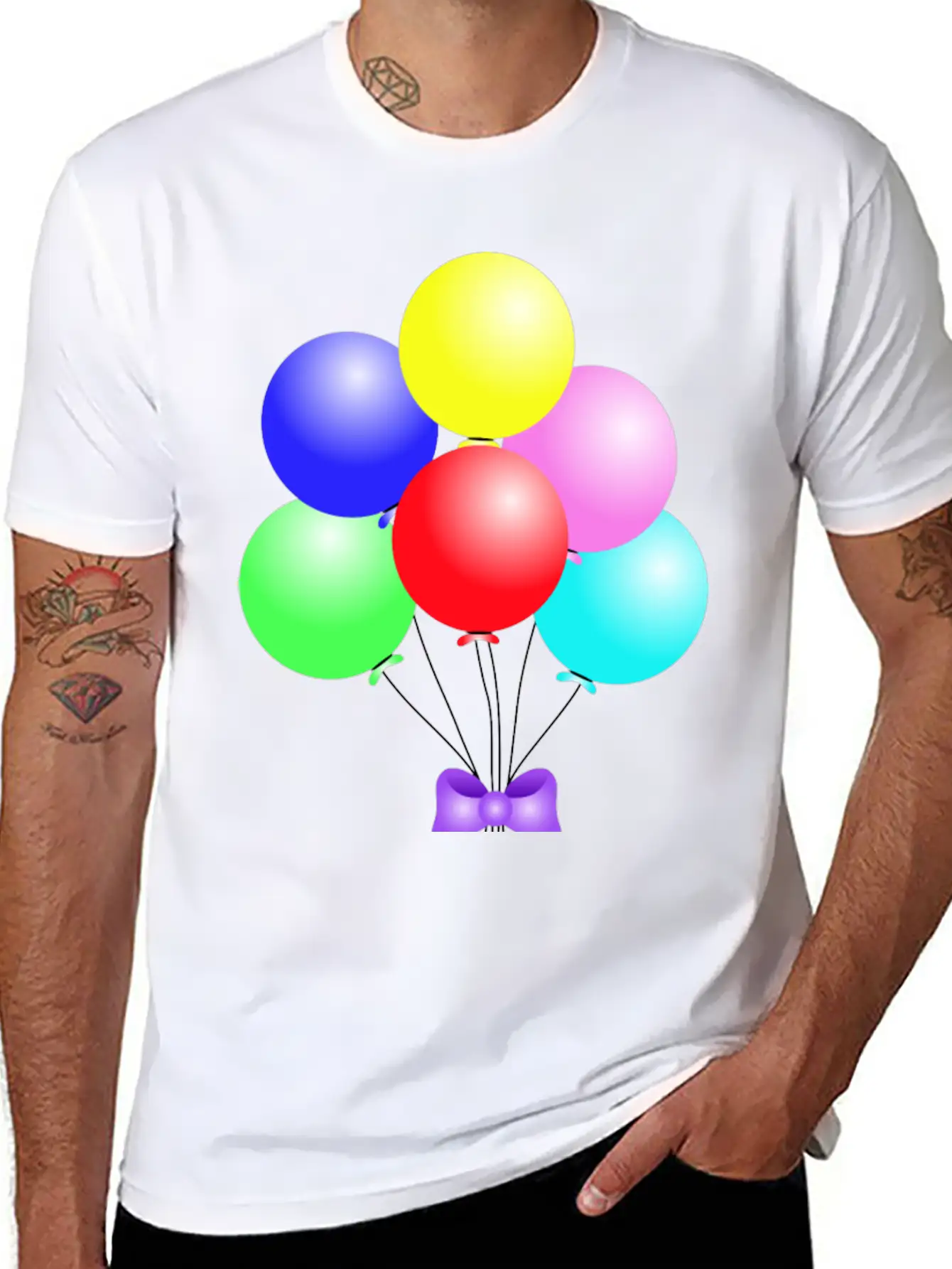Balloons Comfortable Minimalist Graphic Tee – Summer Style Essential