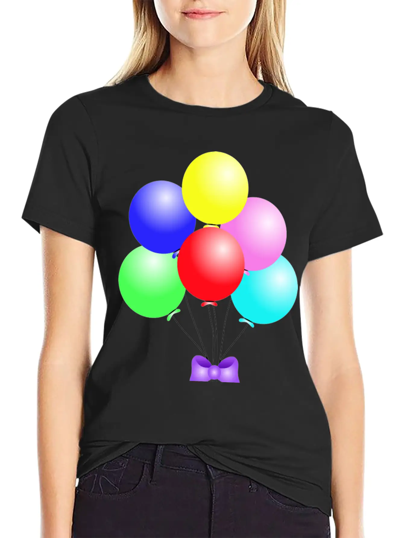 Balloons Comfortable Minimalist Graphic Tee – Summer Style Essential