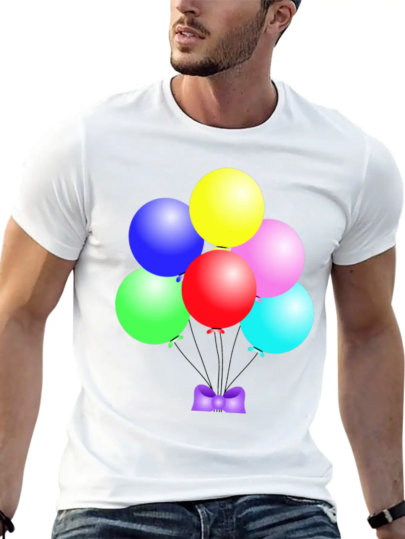 Balloons Comfortable Minimalist Graphic Tee – Summer Style Essential
