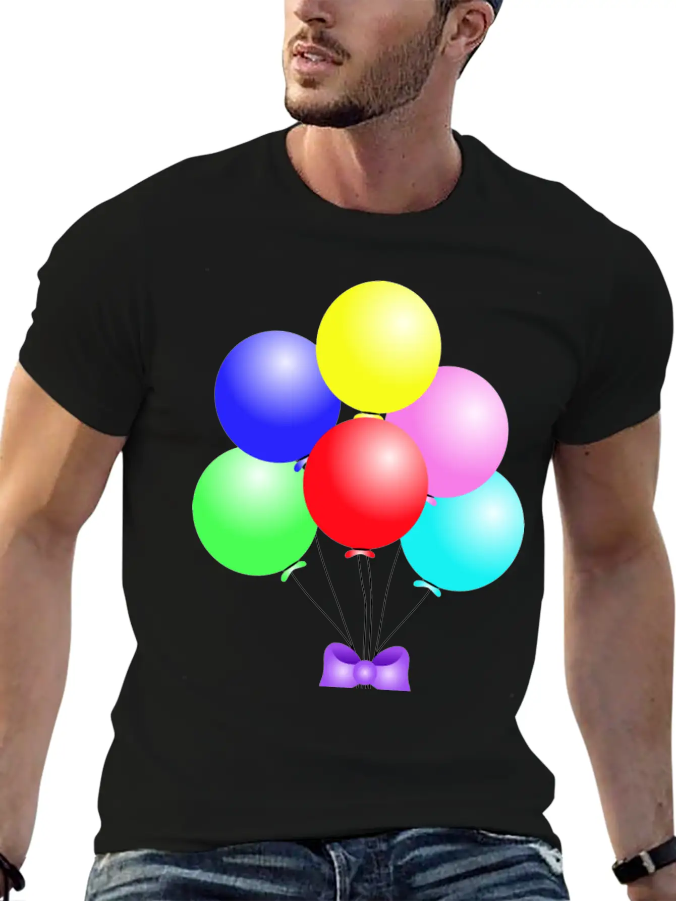 Balloons Comfortable Minimalist Graphic Tee – Summer Style Essential