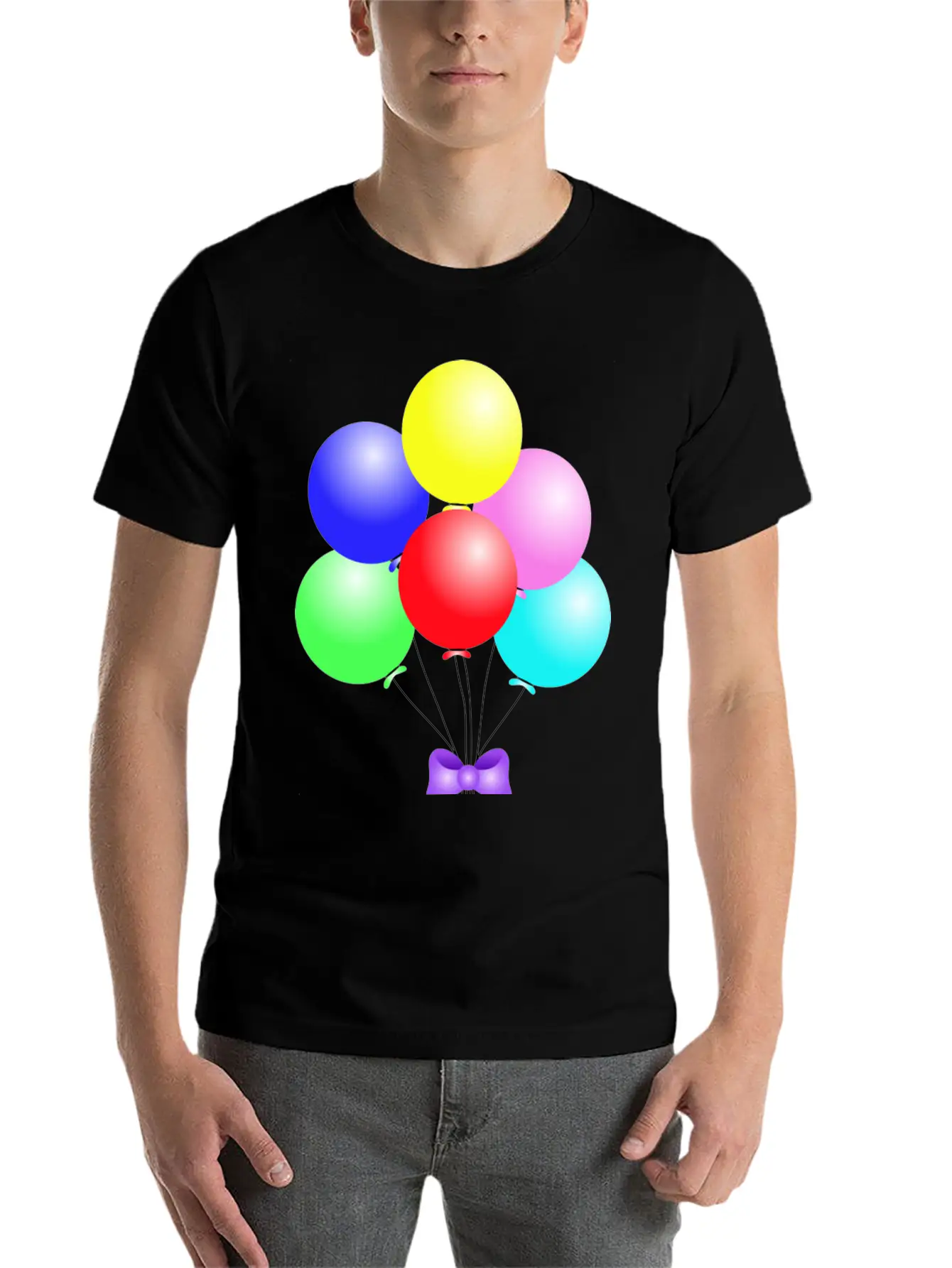 Balloons Comfortable Minimalist Graphic Tee – Summer Style Essential