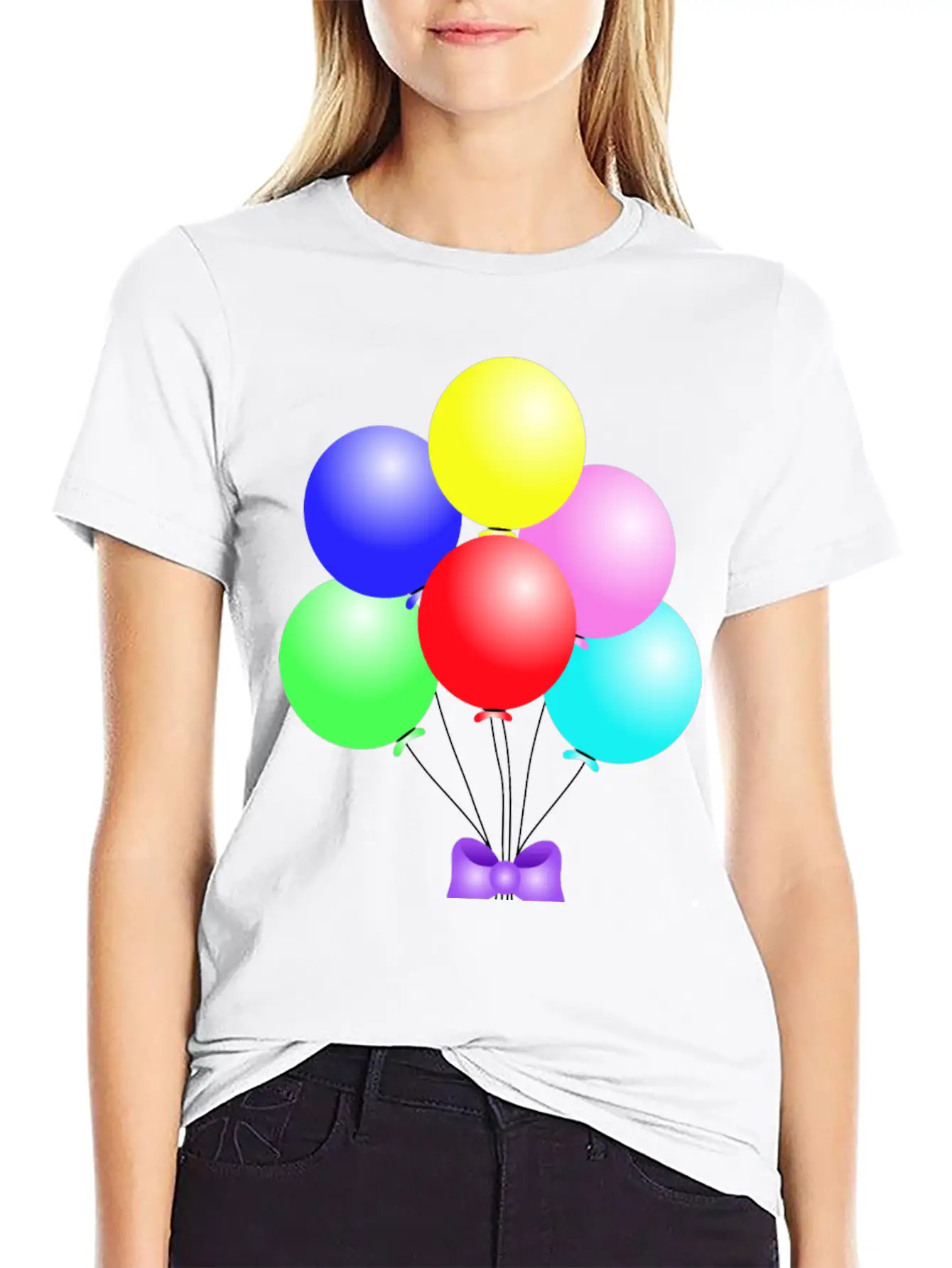 Balloons Comfortable Minimalist Graphic Tee – Summer Style Essential