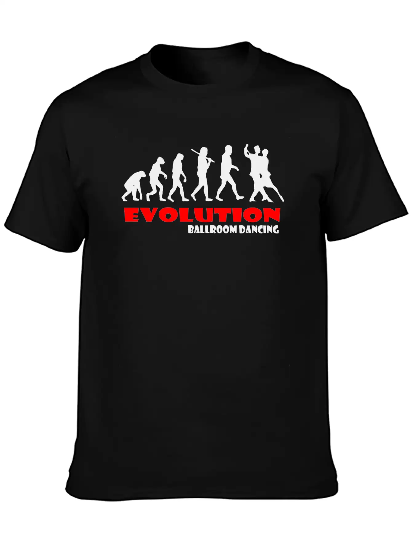 Ballroom Dancing Ape Of Evolution Unisex Short Sleeve Soft Cotton T-Shirt – Casual Everyday Wear