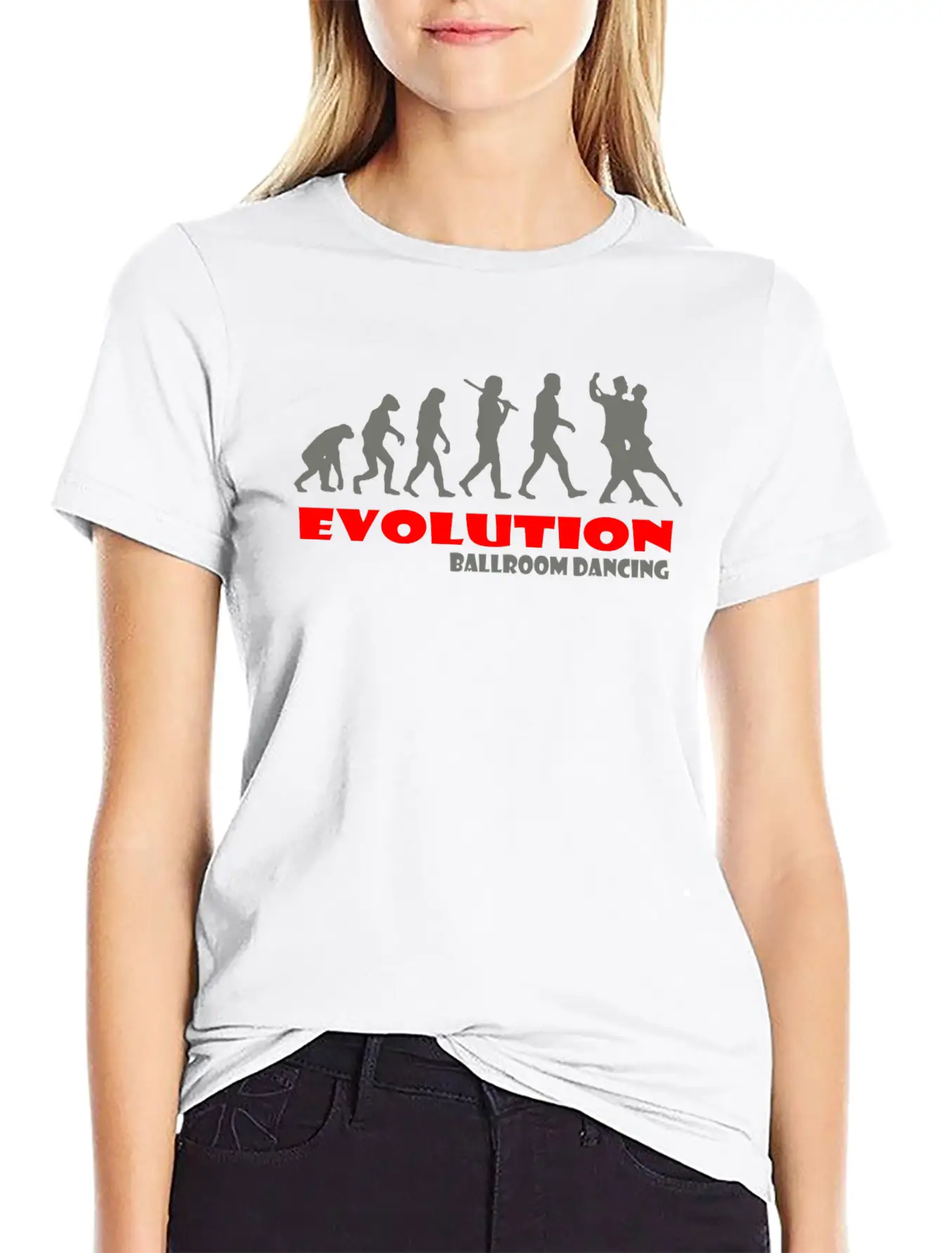 Ballroom Dancing Ape Of Evolution Unisex Short Sleeve Soft Cotton T-Shirt – Casual Everyday Wear