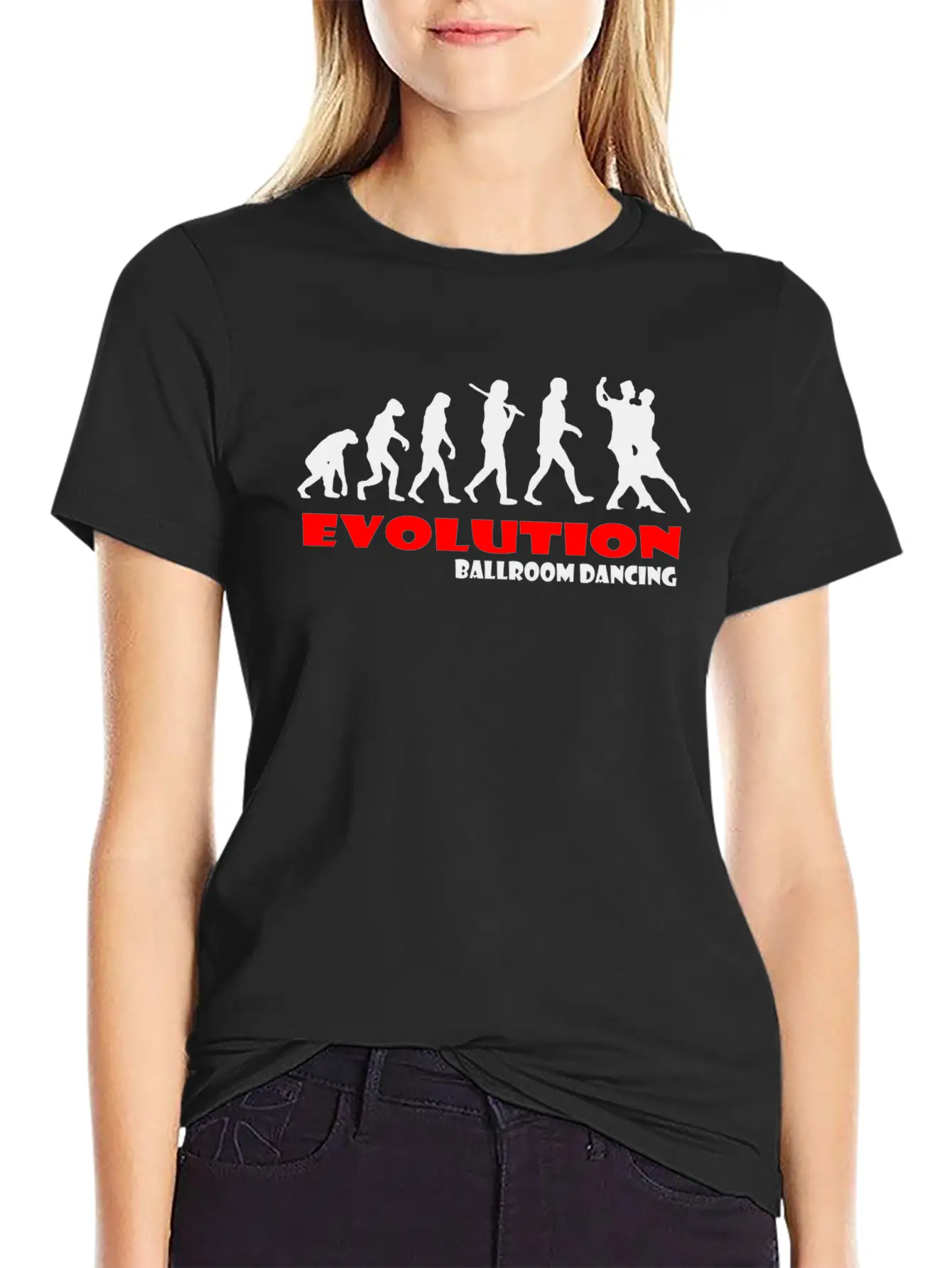 Ballroom Dancing Ape Of Evolution Unisex Short Sleeve Soft Cotton T-Shirt – Casual Everyday Wear