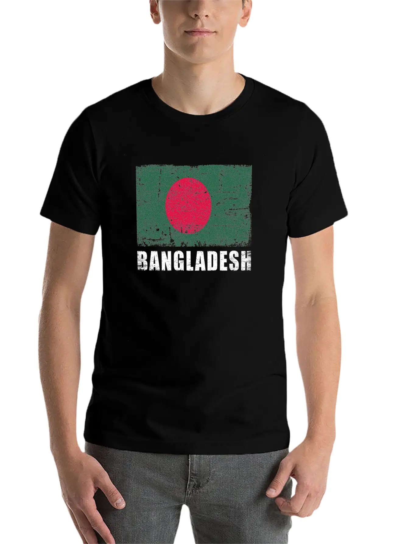 Bangladesh Flag Grunge Country Flag Bangladesh Unisex Short Sleeve Soft Cotton T-Shirt – Casual Everyday Wear