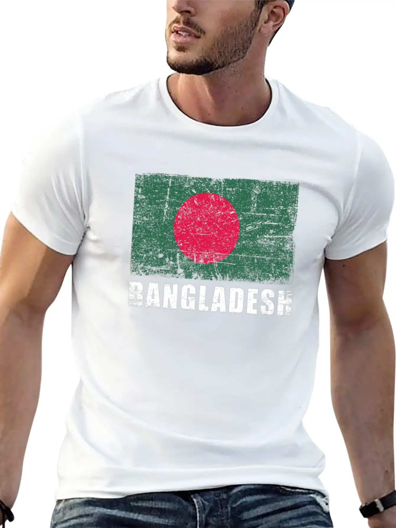 Bangladesh Flag Grunge Country Flag Bangladesh Unisex Short Sleeve Soft Cotton T-Shirt – Casual Everyday Wear
