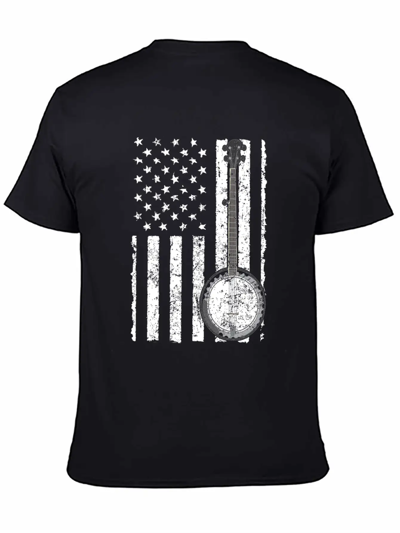 Banjo Bluegrass American Flag USA Apparel Comfortable Minimalist Graphic Tee – Summer Style Essential