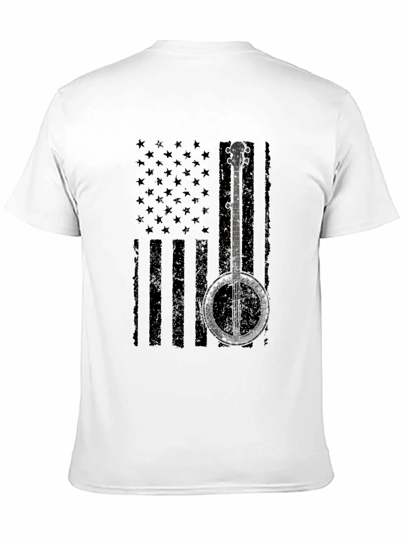 Banjo Bluegrass American Flag USA Apparel Comfortable Minimalist Graphic Tee – Summer Style Essential