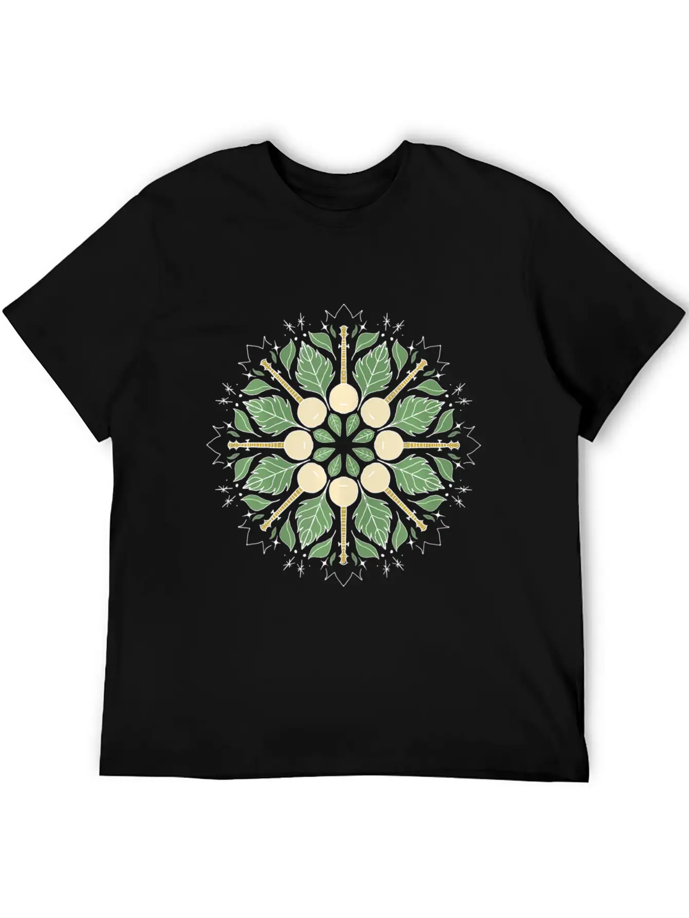 Banjo Mandala Bluegrass Mindfulness & Nature Timeless Short Sleeve Tee – Comfy And Minimalist Design