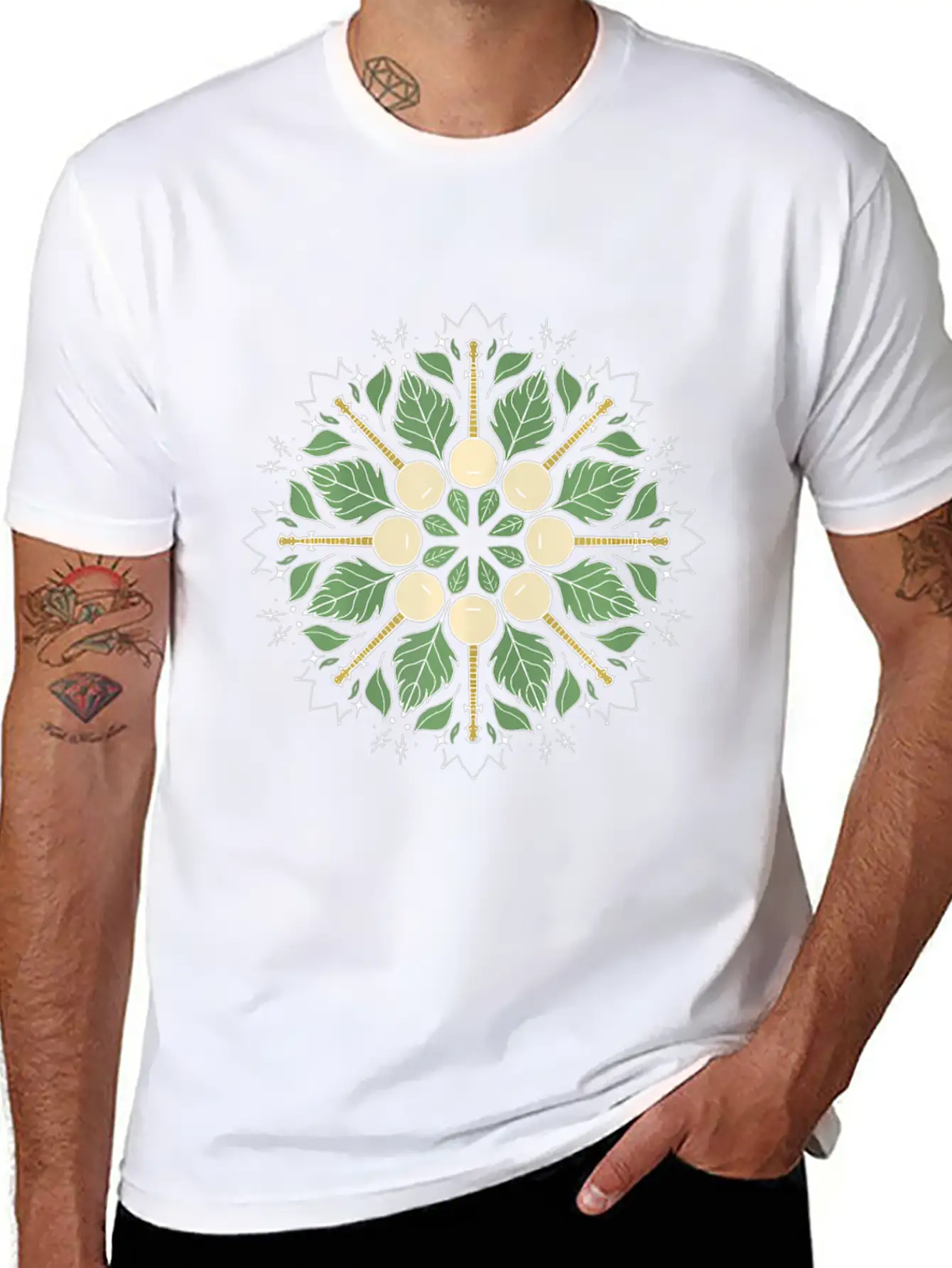 Banjo Mandala Bluegrass Mindfulness & Nature Timeless Short Sleeve Tee – Comfy And Minimalist Design