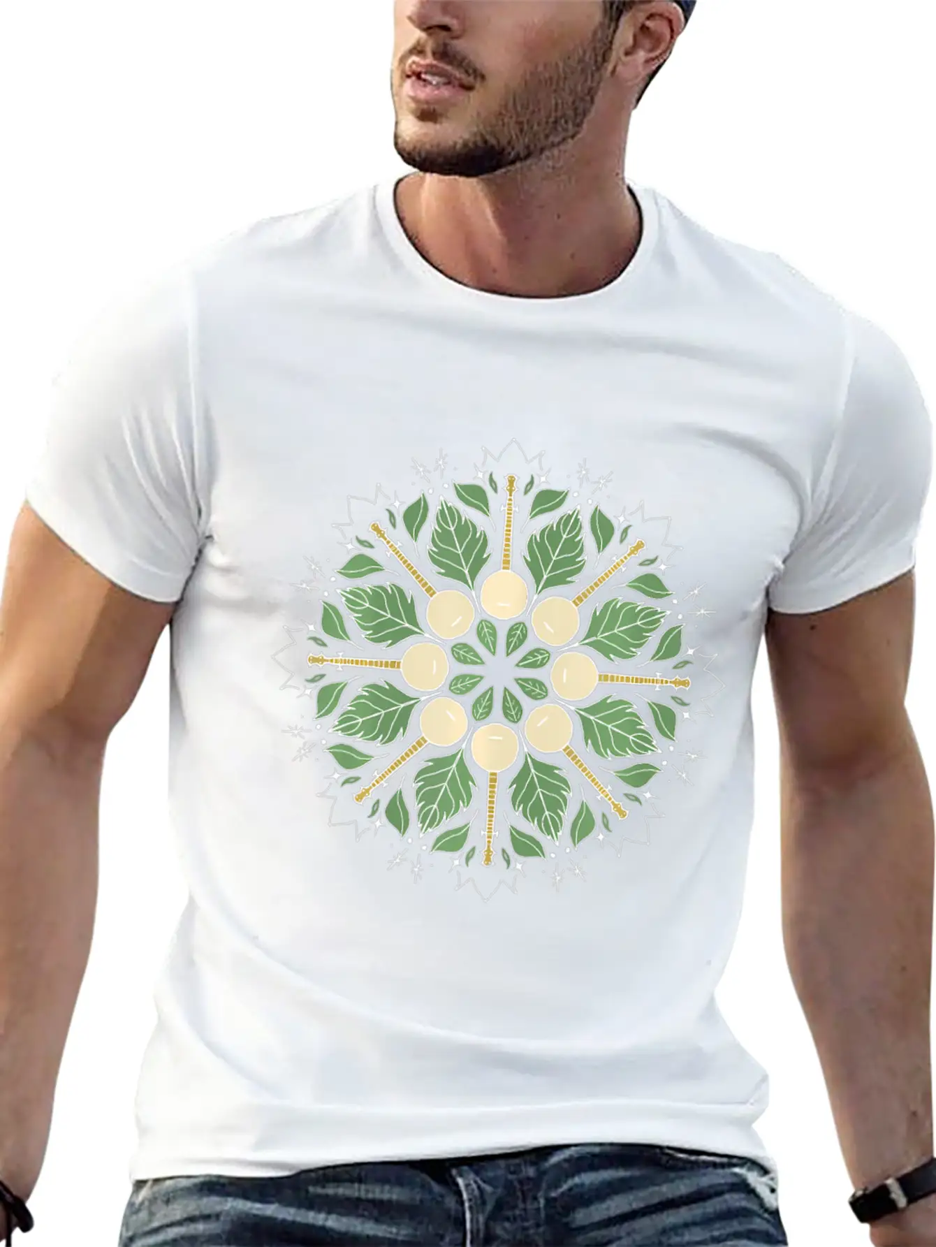 Banjo Mandala Bluegrass Mindfulness & Nature Timeless Short Sleeve Tee – Comfy And Minimalist Design