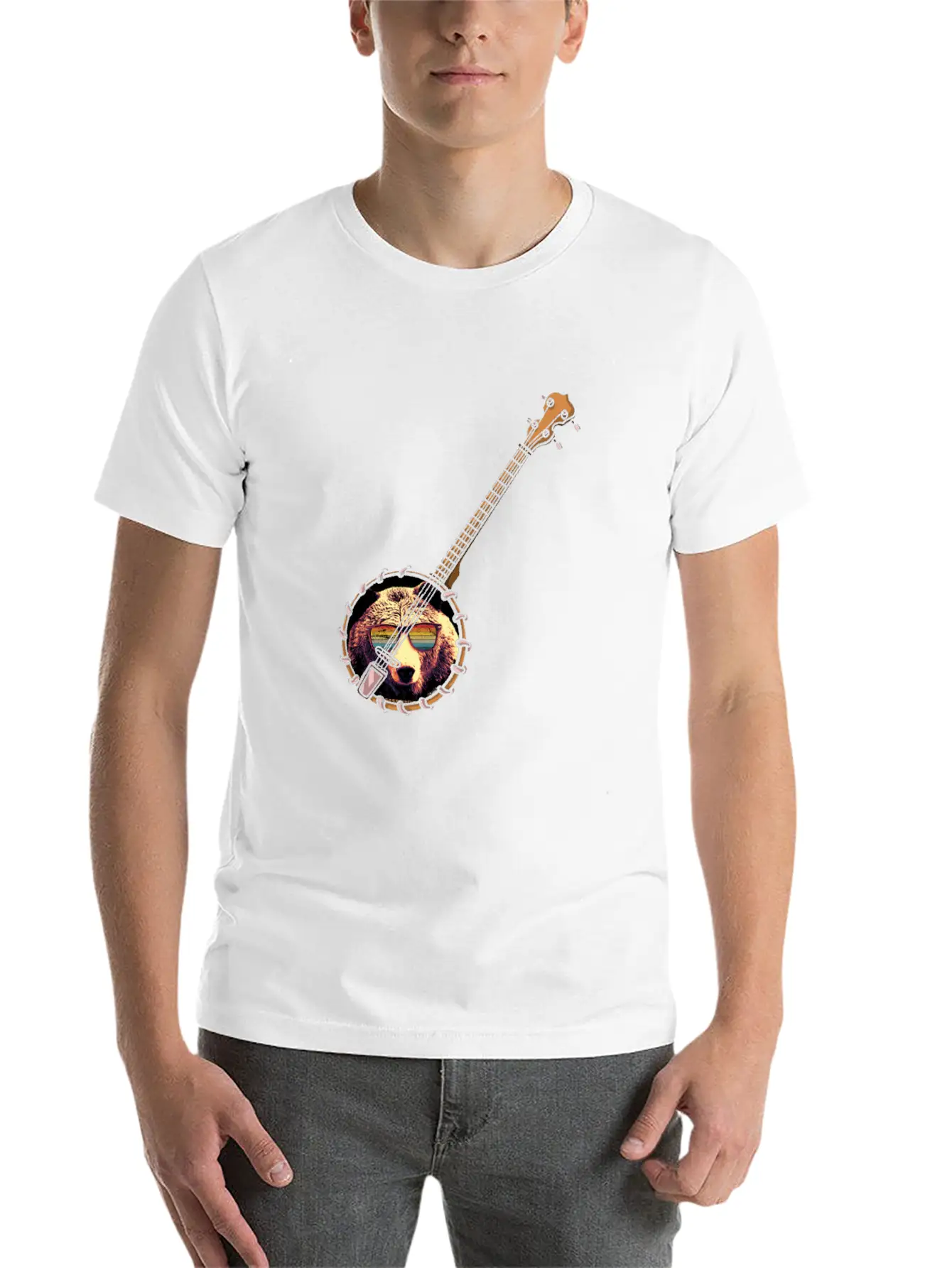 Banjo Shirts For Men Bluegrass Appalachia Folk Unisex Short Sleeve Soft Cotton T-Shirt – Casual Everyday Wear