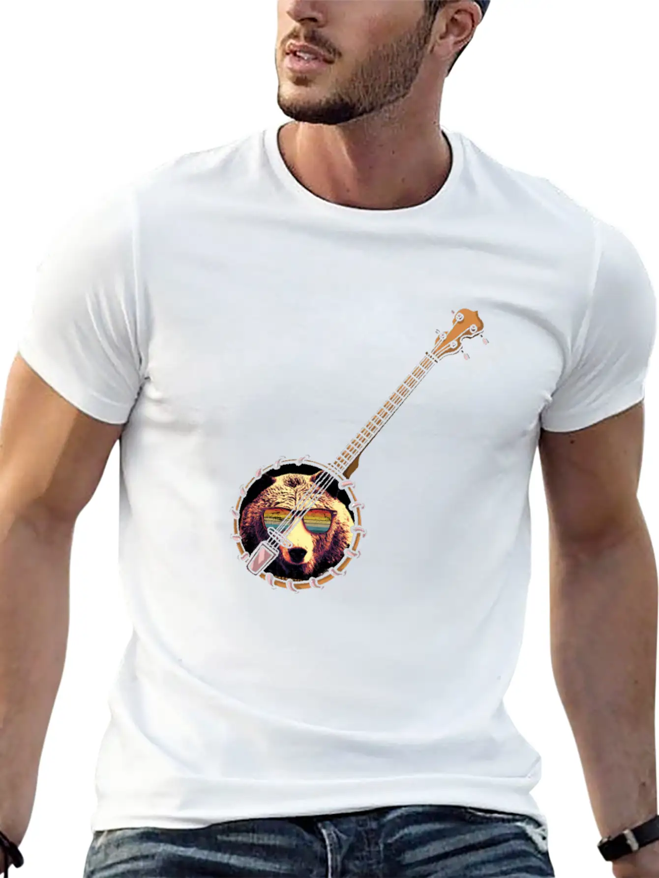 Banjo Shirts For Men Bluegrass Appalachia Folk Unisex Short Sleeve Soft Cotton T-Shirt – Casual Everyday Wear