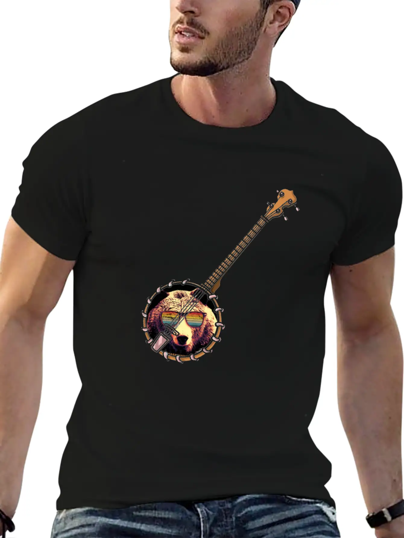 Banjo Shirts For Men Bluegrass Appalachia Folk Unisex Short Sleeve Soft Cotton T-Shirt – Casual Everyday Wear