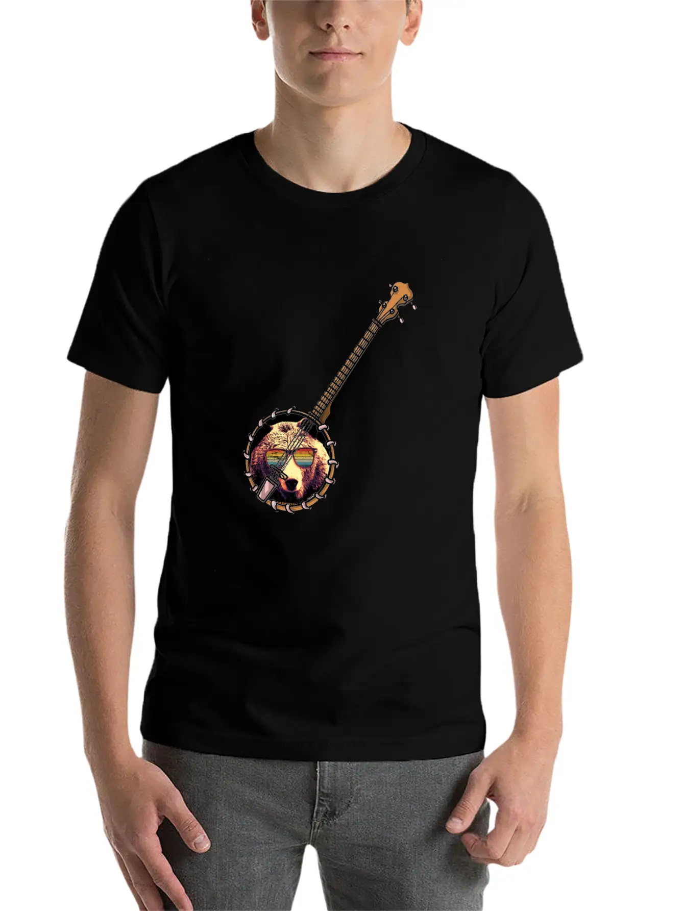 Banjo Shirts For Men Bluegrass Appalachia Folk Unisex Short Sleeve Soft Cotton T-Shirt – Casual Everyday Wear