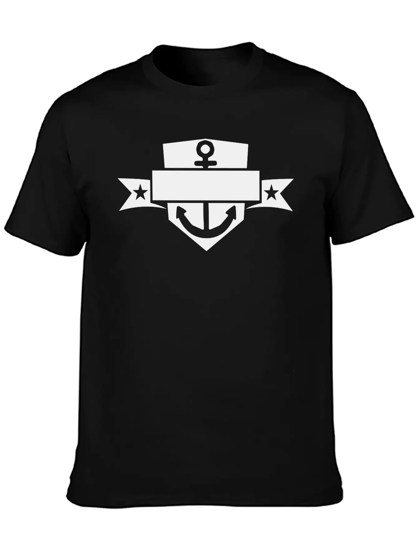 Banner Shield Coat Of Arms Text Name Anchored Anch Unisex Short Sleeve Soft Cotton T-Shirt – Casual Everyday Wear