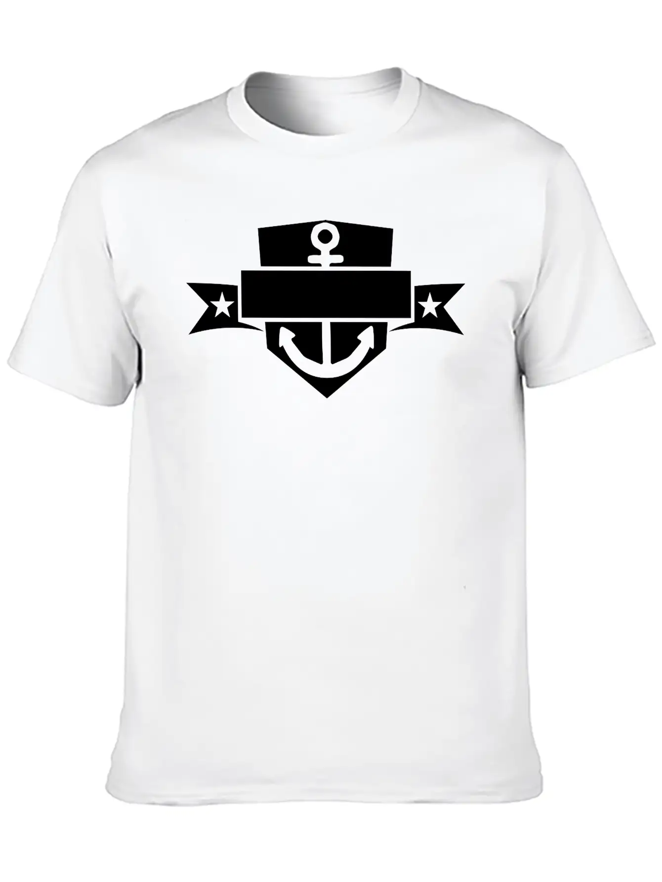 Banner Shield Coat Of Arms Text Name Anchored Anch Unisex Short Sleeve Soft Cotton T-Shirt – Casual Everyday Wear