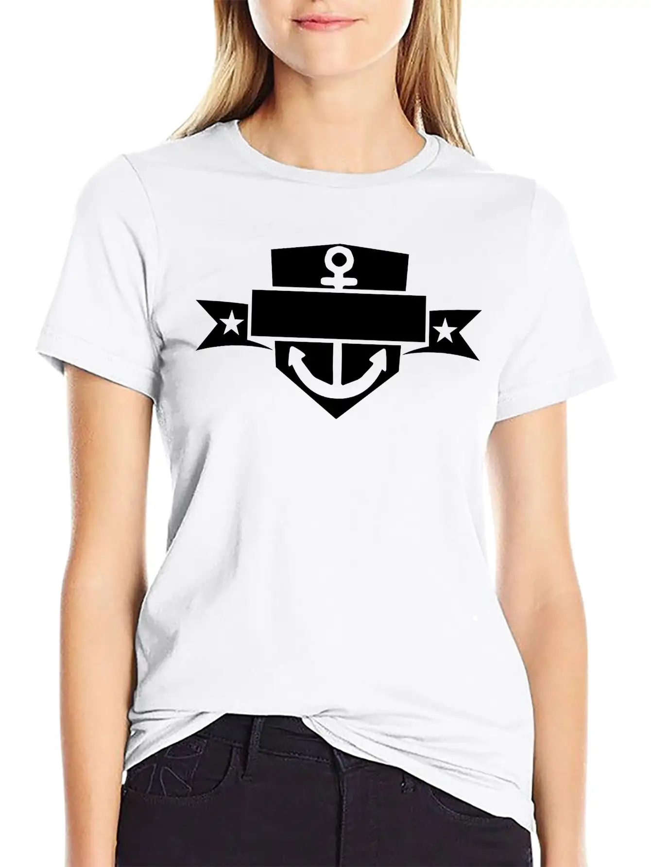 Banner Shield Coat Of Arms Text Name Anchored Anch Unisex Short Sleeve Soft Cotton T-Shirt – Casual Everyday Wear