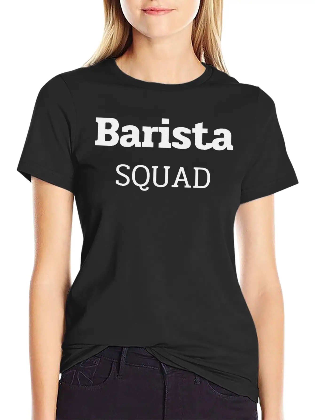 Barista Lovers Squad Crew Text Modern Stylish Everyday T-Shirt – Unisex Basic Cotton Tee