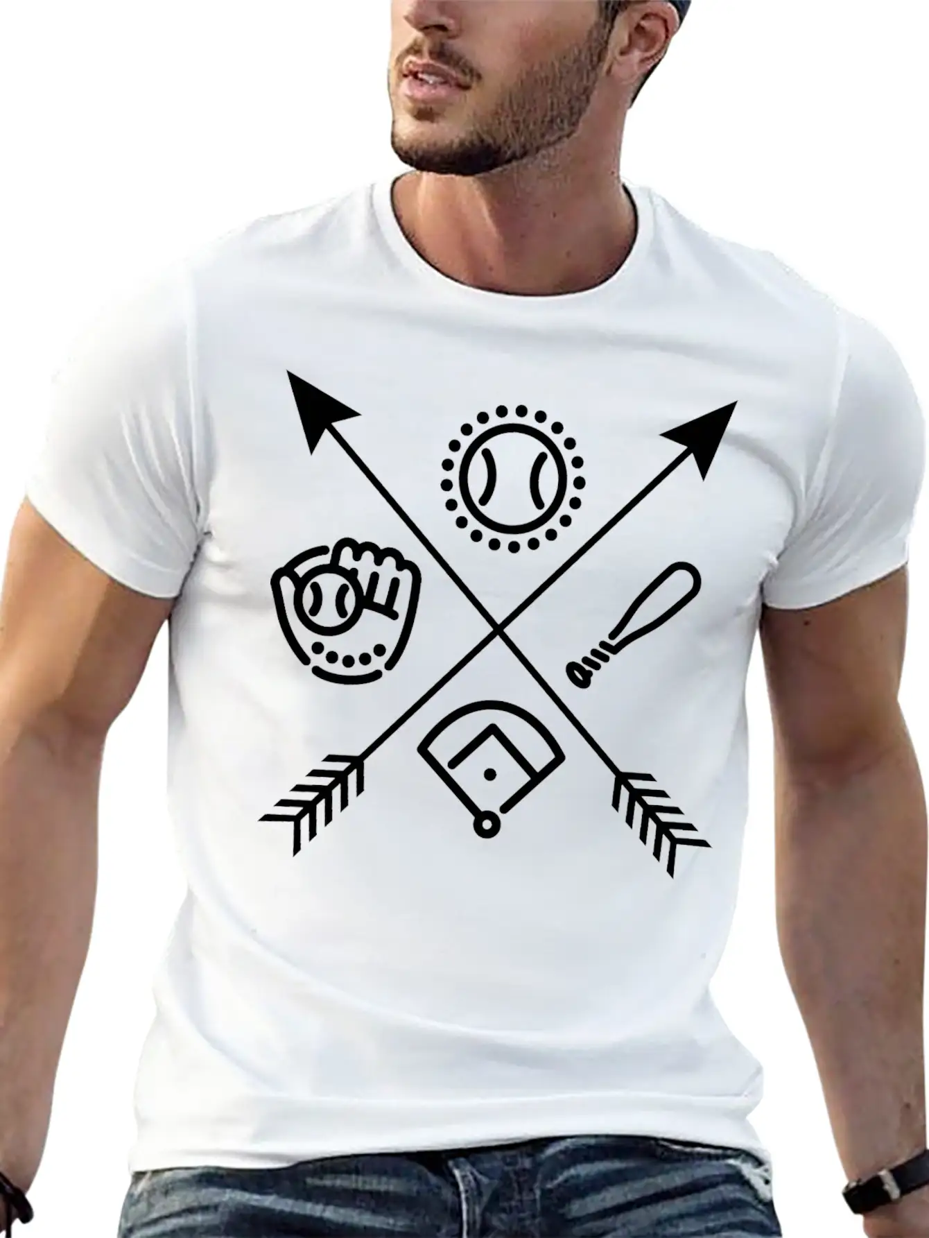 Baseball Arrows Essential Unisex Summer Tee – Soft Cotton Casual Fit