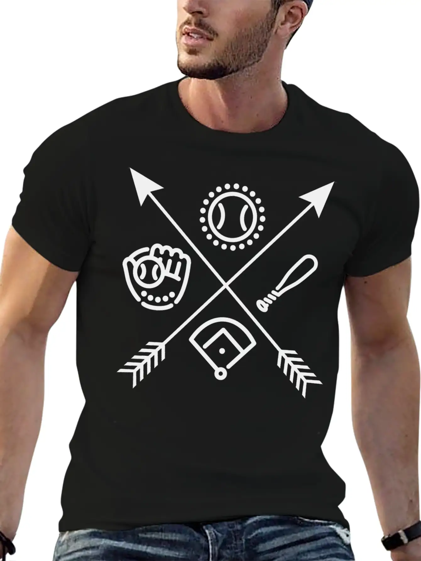 Baseball Arrows Essential Unisex Summer Tee – Soft Cotton Casual Fit