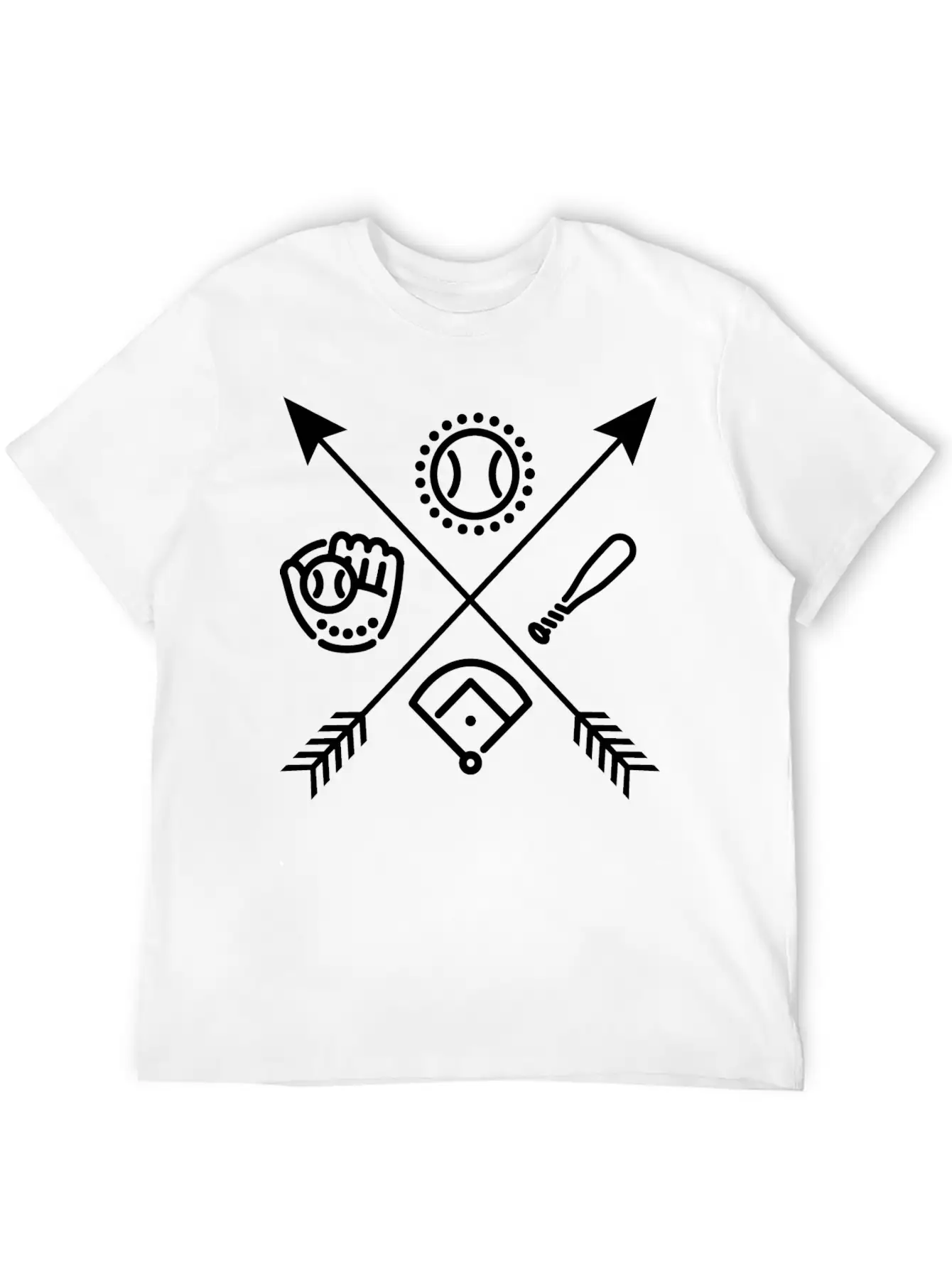 Baseball Arrows Essential Unisex Summer Tee – Soft Cotton Casual Fit