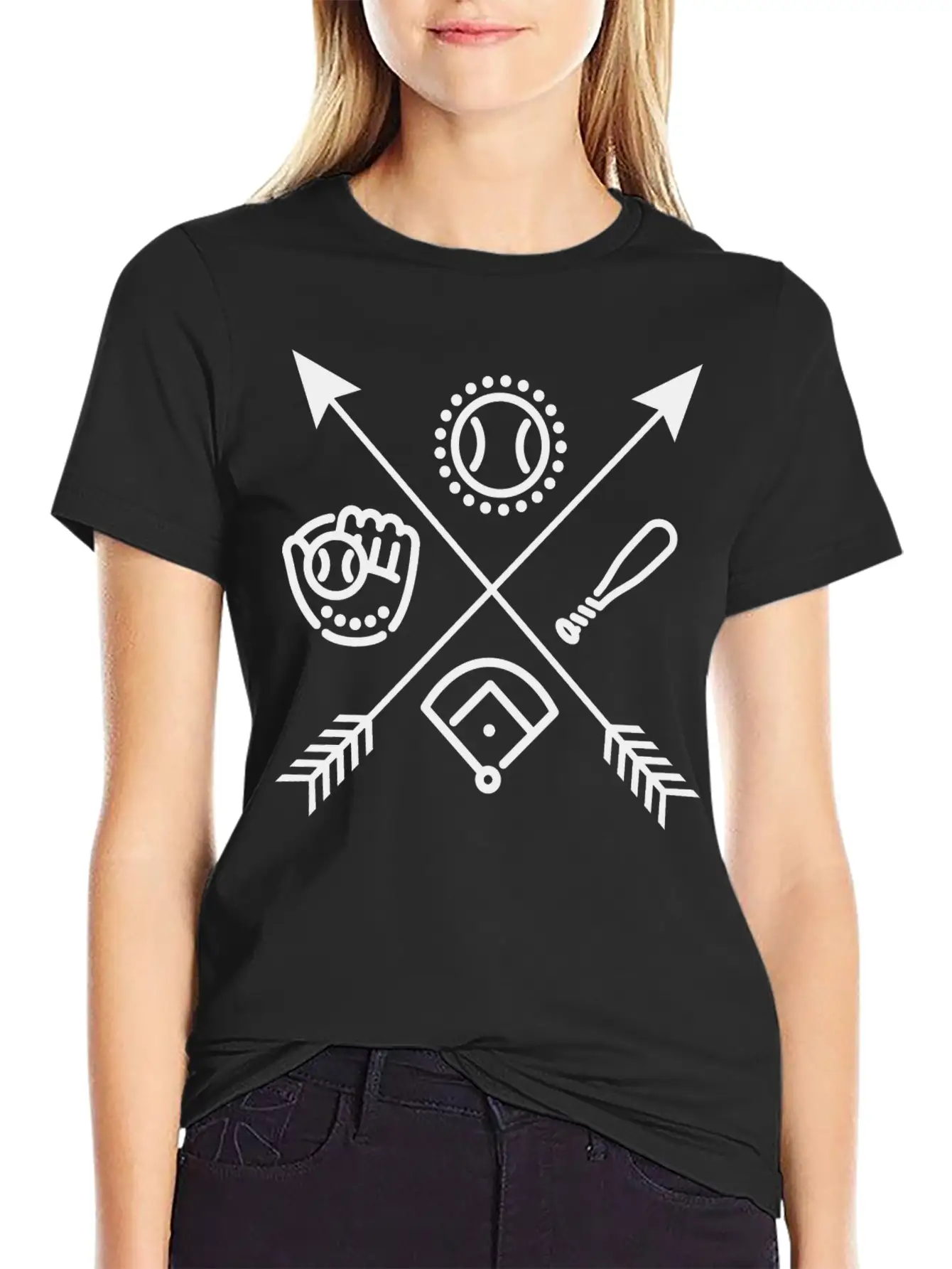 Baseball Arrows Essential Unisex Summer Tee – Soft Cotton Casual Fit
