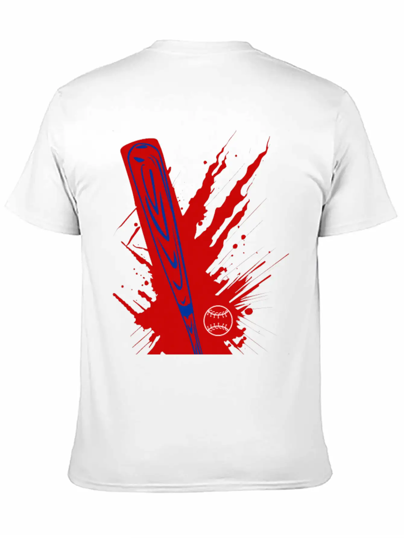 Baseball Bat Baseball Ball Splatter Unisex Short Sleeve Soft Cotton T-Shirt – Casual Everyday Wear