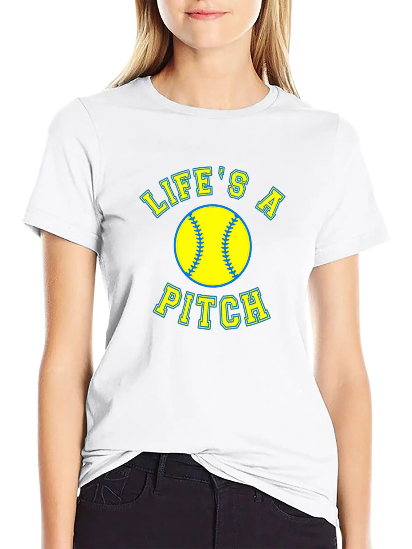 Baseball Saying Life's A Pitch Essential Unisex Summer Tee – Soft Cotton Casual Fit