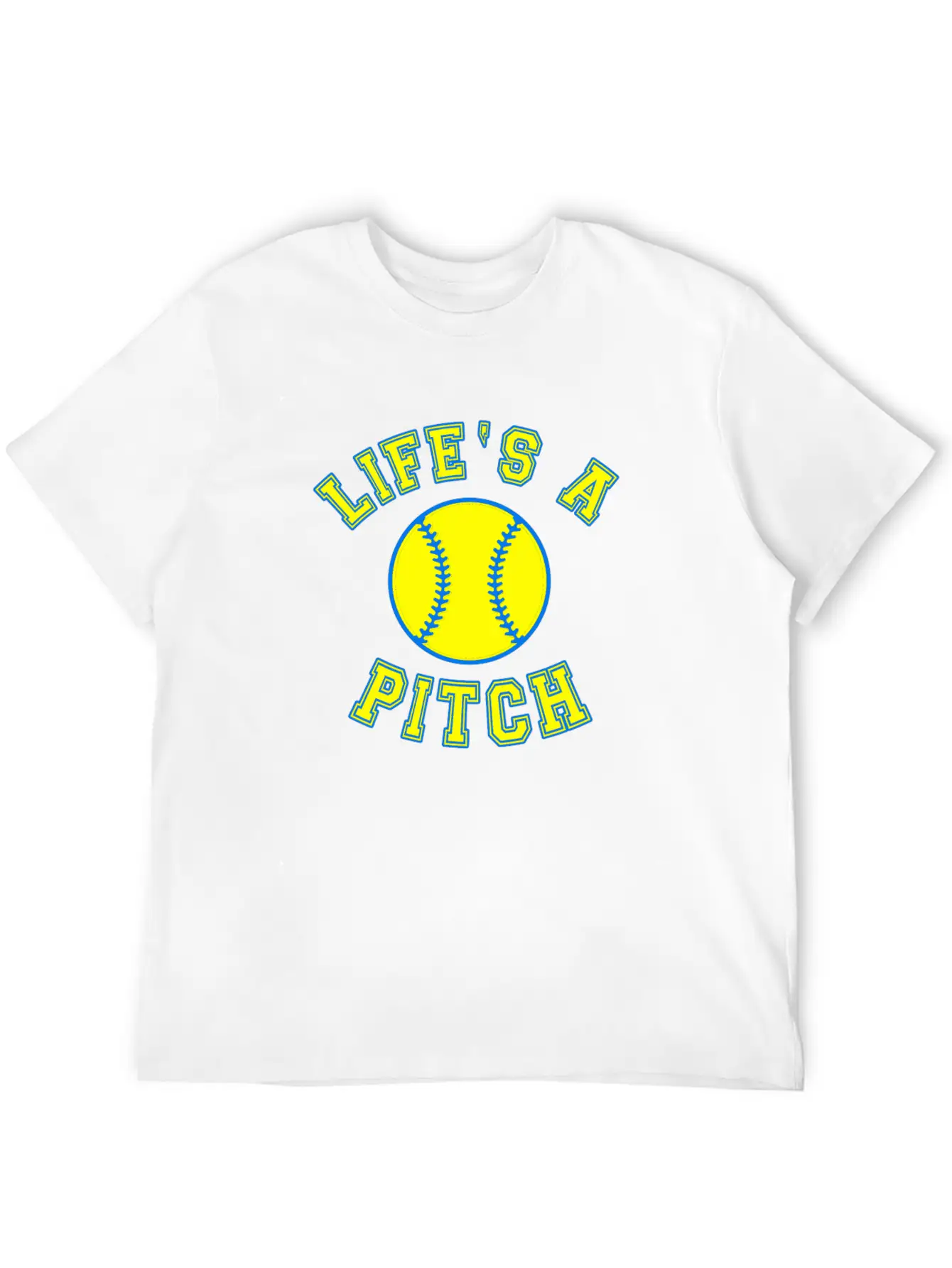 Baseball Saying Life's A Pitch Essential Unisex Summer Tee – Soft Cotton Casual Fit