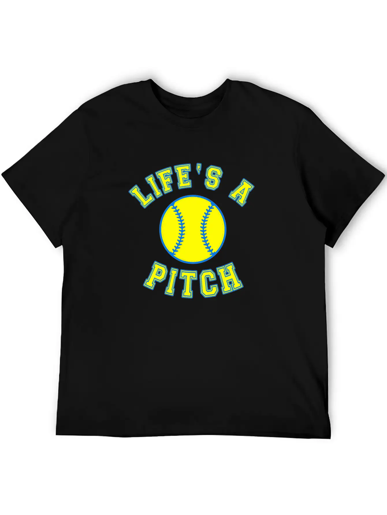 Baseball Saying Life's A Pitch Essential Unisex Summer Tee – Soft Cotton Casual Fit