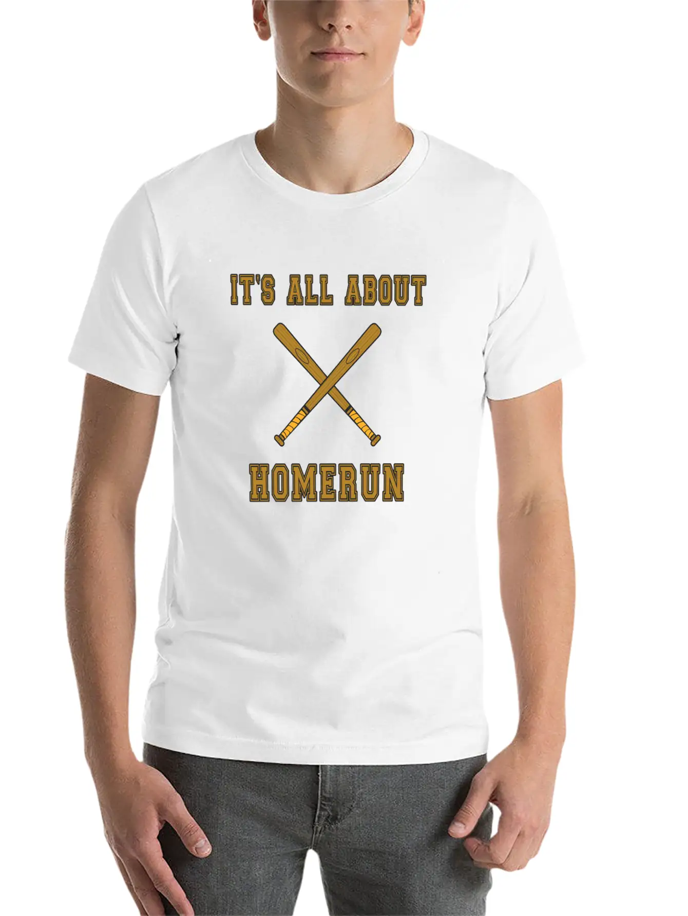 Baseball Slogan It's All About Homerun Stylish Everyday T-Shirt – Unisex Basic Cotton Tee