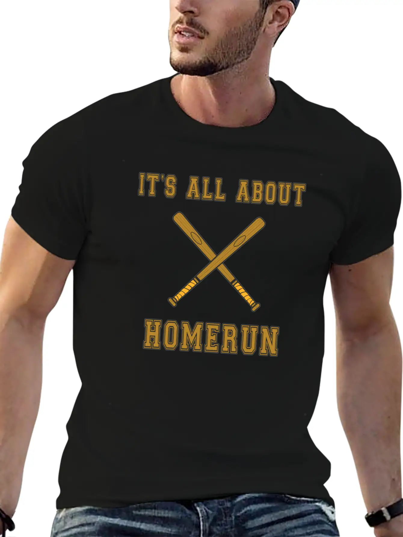 Baseball Slogan It's All About Homerun Stylish Everyday T-Shirt – Unisex Basic Cotton Tee