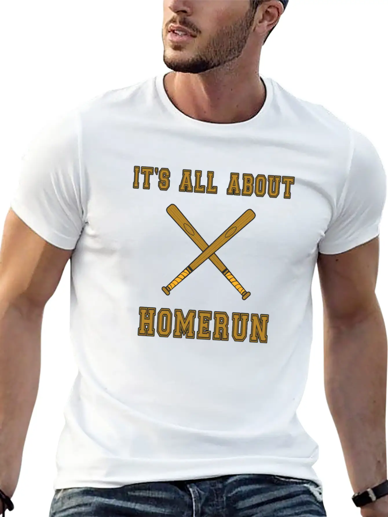 Baseball Slogan It's All About Homerun Stylish Everyday T-Shirt – Unisex Basic Cotton Tee