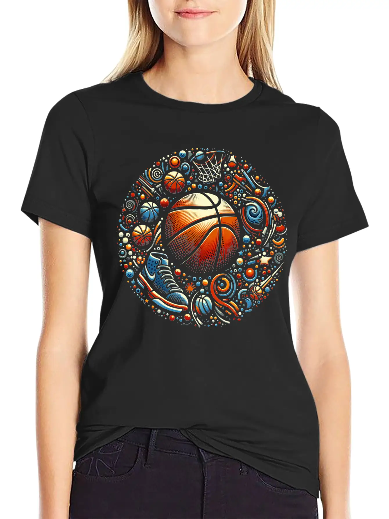 Basketball Cosmic Blast Stylish Everyday T-Shirt – Unisex Basic Cotton Tee