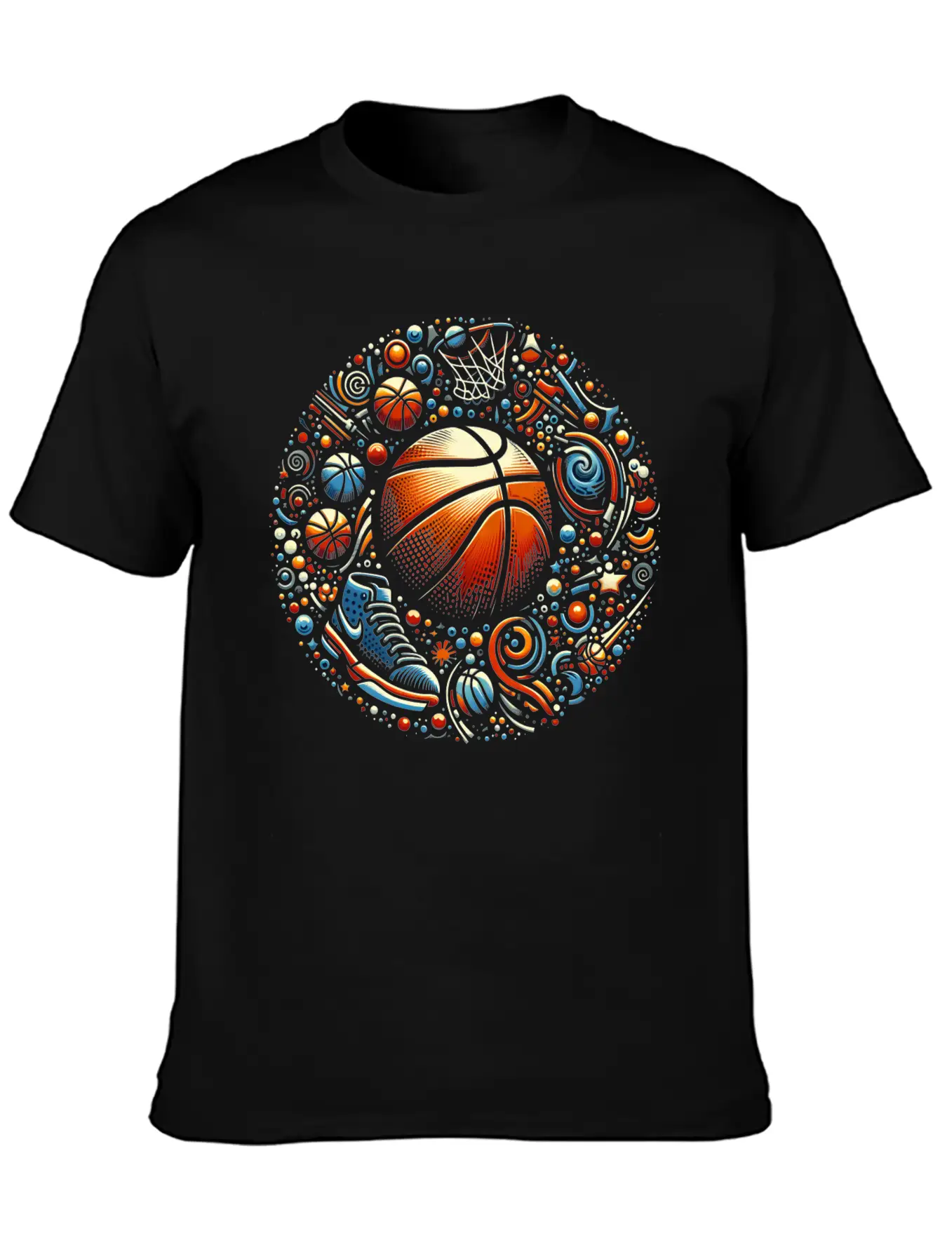 Basketball Cosmic Blast Stylish Everyday T-Shirt – Unisex Basic Cotton Tee