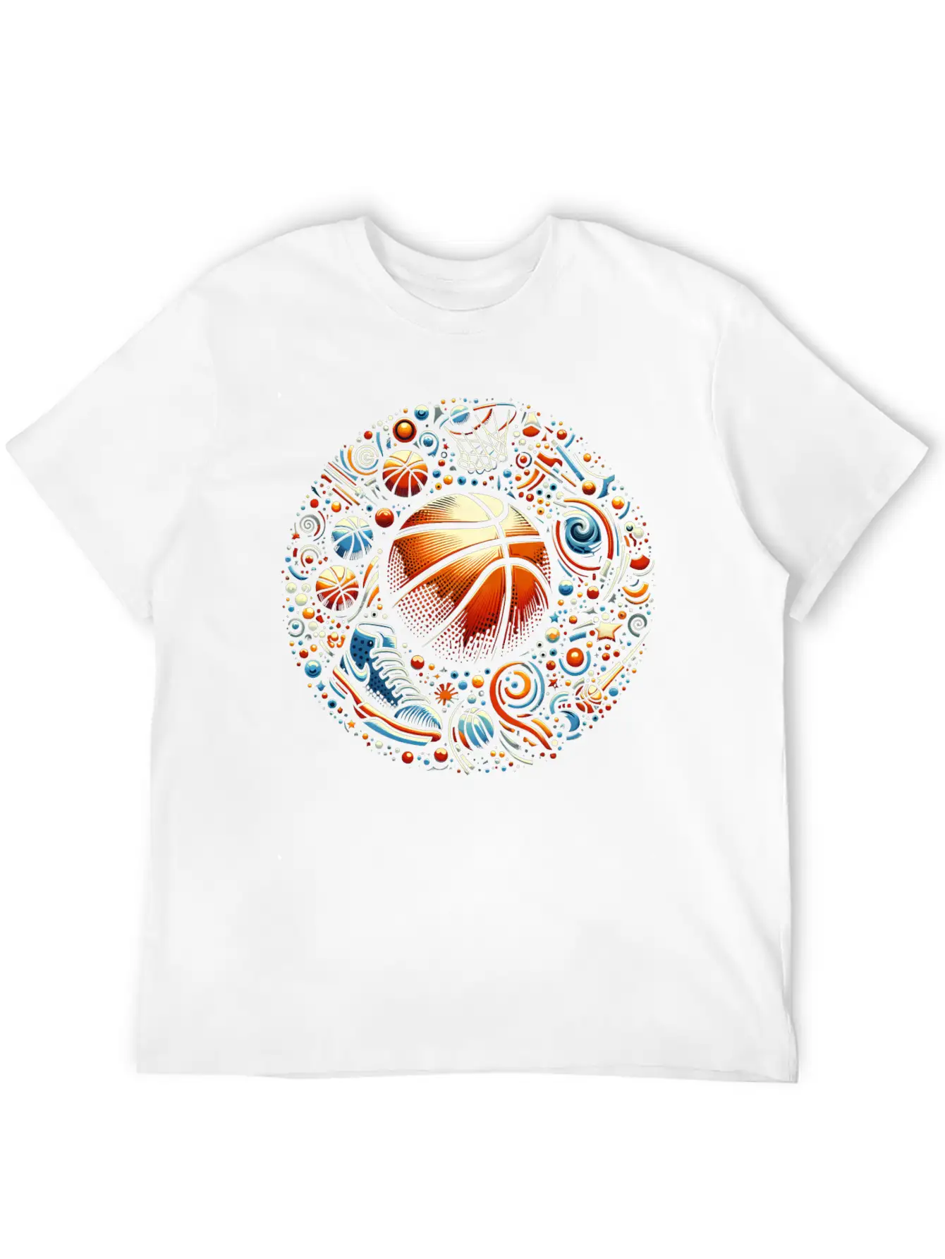 Basketball Cosmic Blast Stylish Everyday T-Shirt – Unisex Basic Cotton Tee
