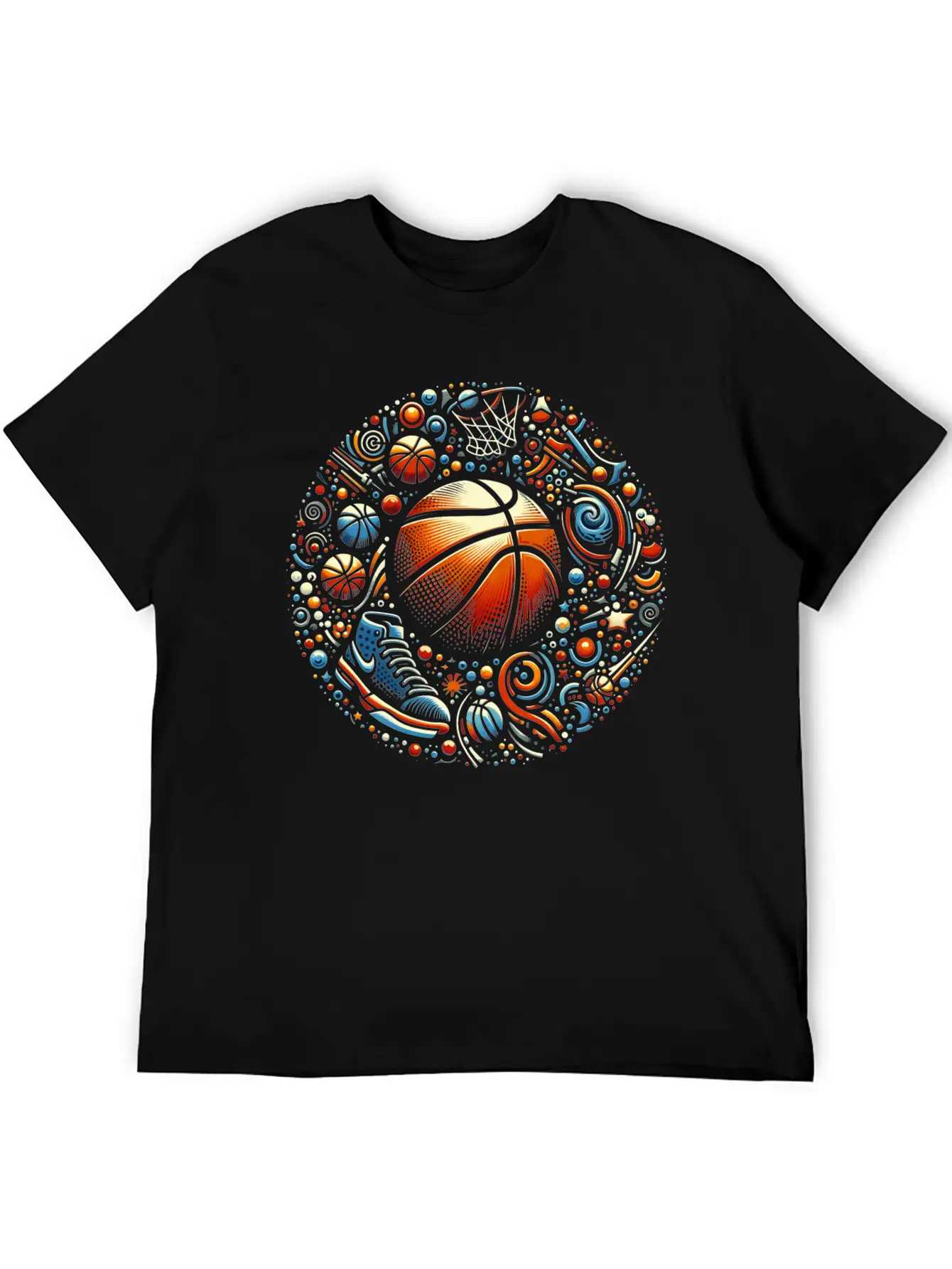 Basketball Cosmic Blast Stylish Everyday T-Shirt – Unisex Basic Cotton Tee
