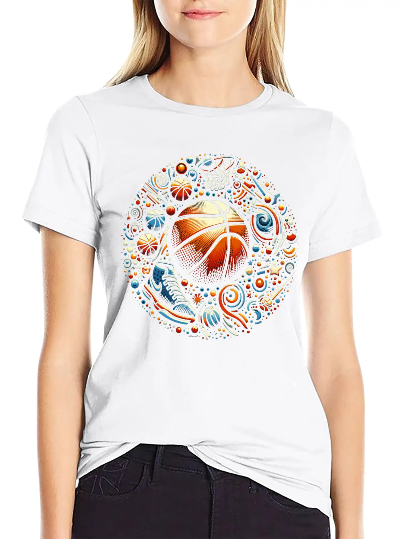 Basketball Cosmic Blast Stylish Everyday T-Shirt – Unisex Basic Cotton Tee