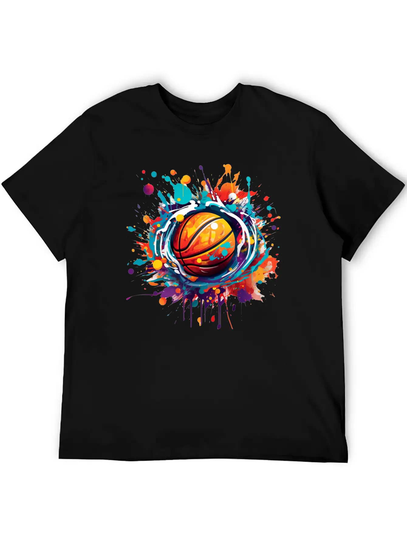 Basketball Graffiti Art Unisex Short Sleeve Soft Cotton T-Shirt – Casual Everyday Wear