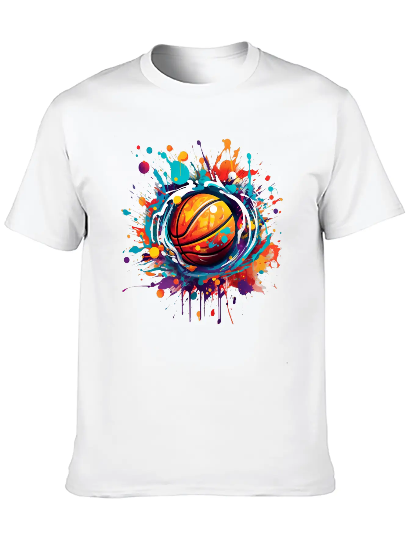 Basketball Graffiti Art Unisex Short Sleeve Soft Cotton T-Shirt – Casual Everyday Wear