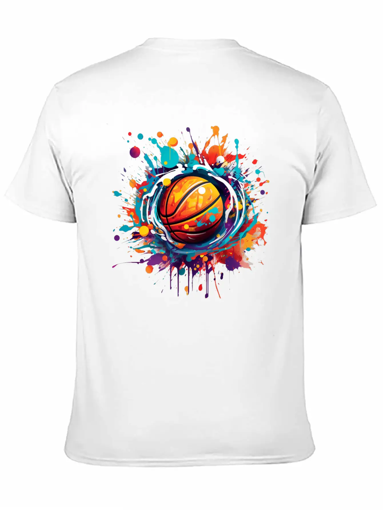 Basketball Graffiti Art Unisex Short Sleeve Soft Cotton T-Shirt – Casual Everyday Wear