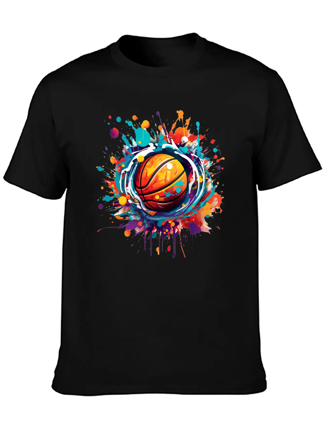 Basketball Graffiti Art Unisex Short Sleeve Soft Cotton T-Shirt – Casual Everyday Wear