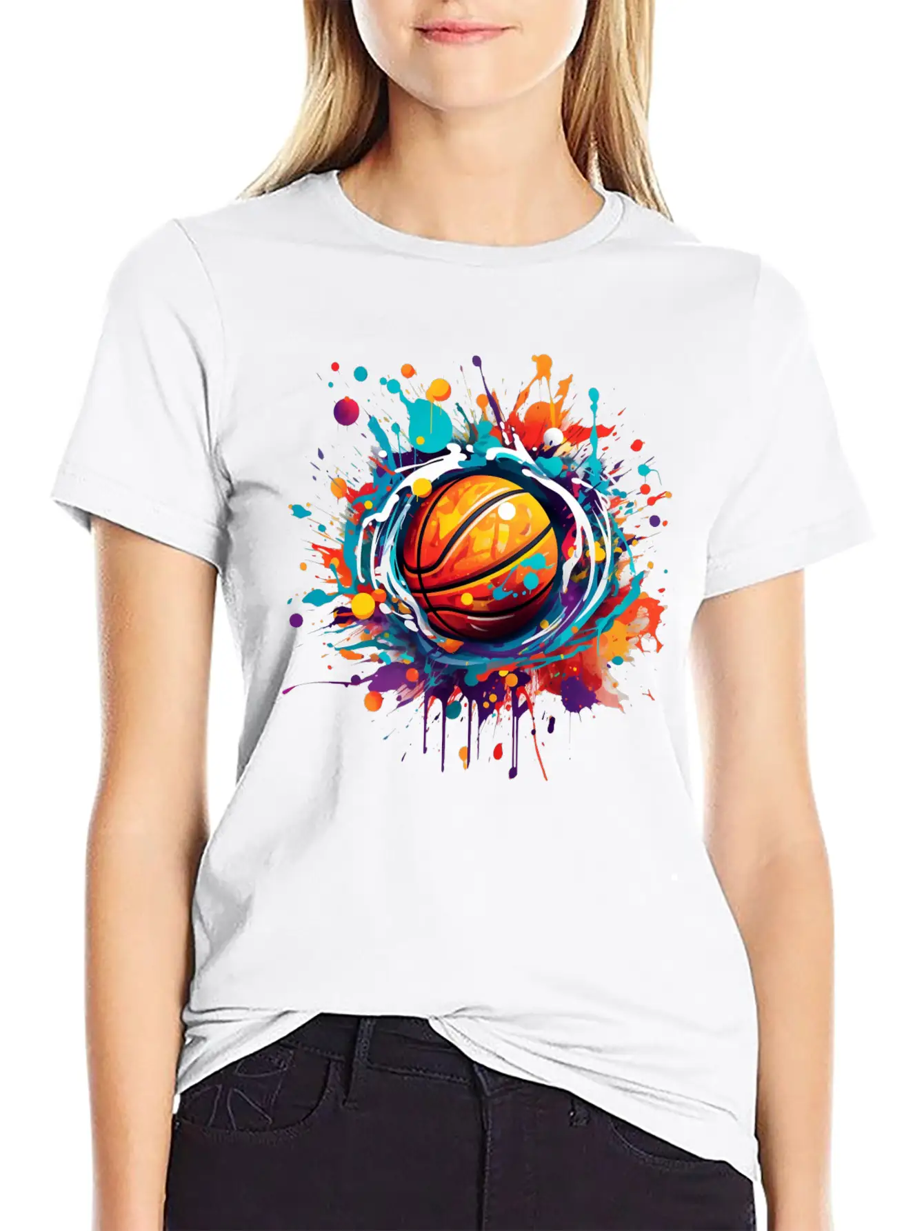 Basketball Graffiti Art Unisex Short Sleeve Soft Cotton T-Shirt – Casual Everyday Wear