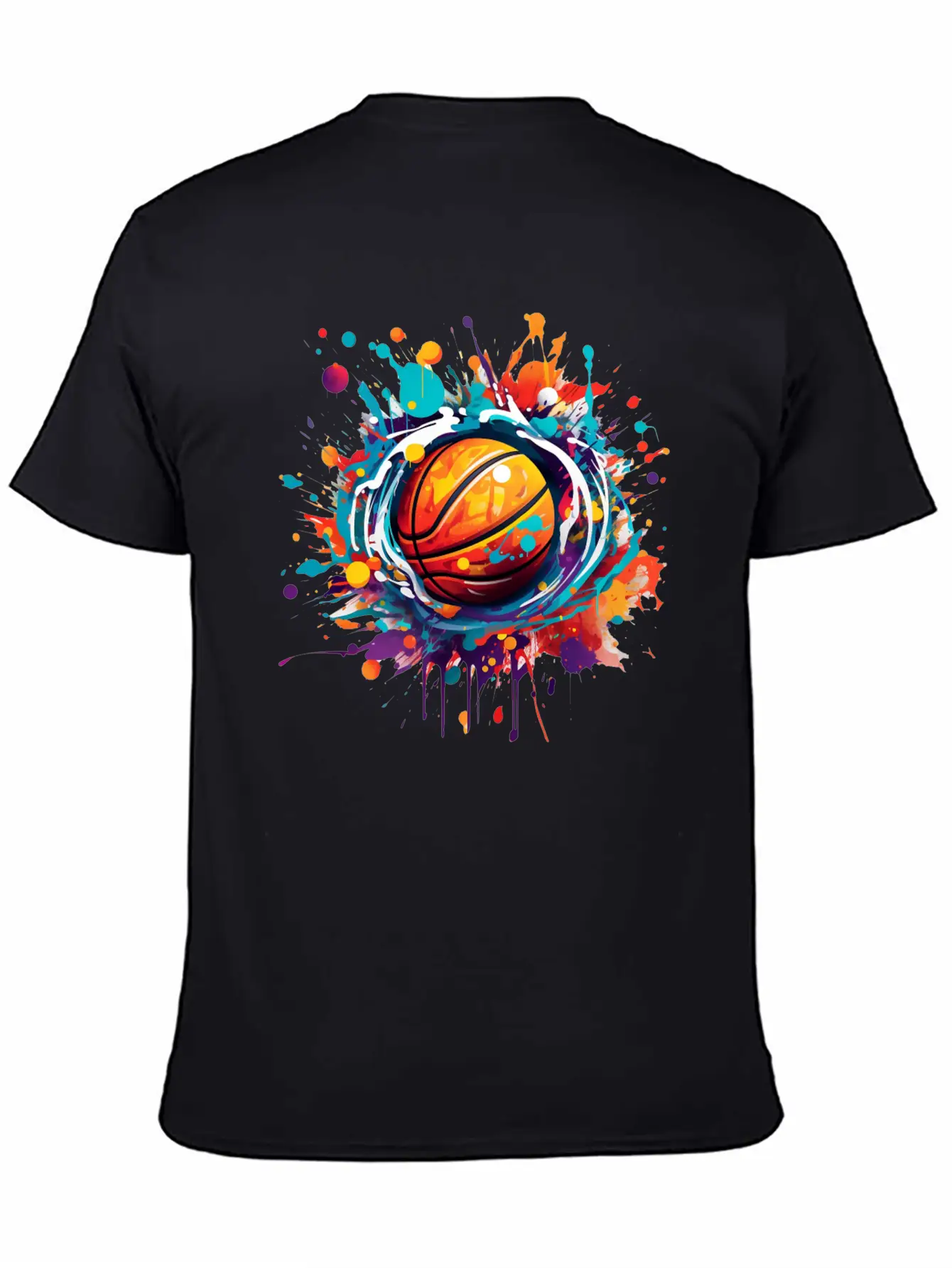 Basketball Graffiti Art Unisex Short Sleeve Soft Cotton T-Shirt – Casual Everyday Wear