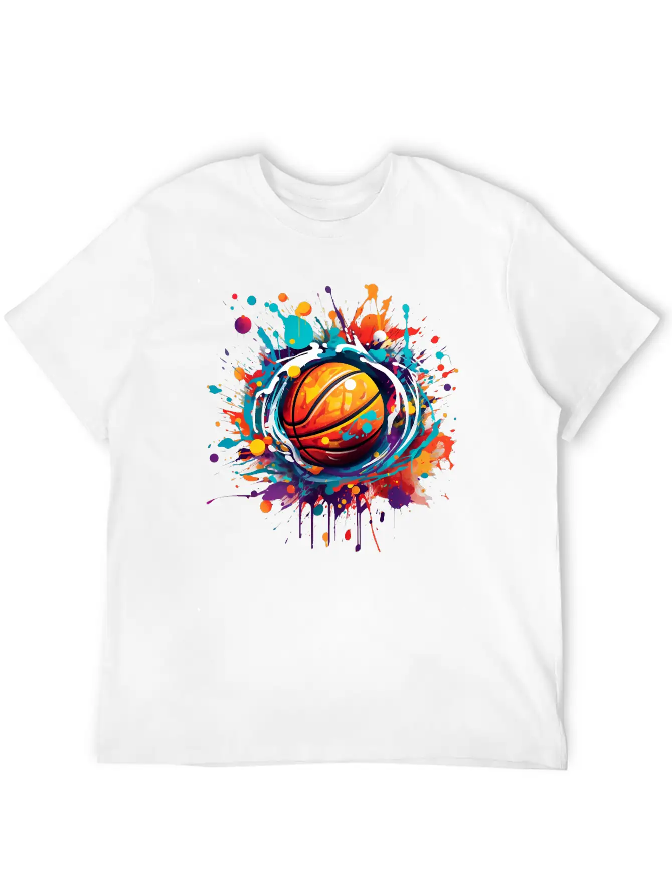 Basketball Graffiti Art Unisex Short Sleeve Soft Cotton T-Shirt – Casual Everyday Wear
