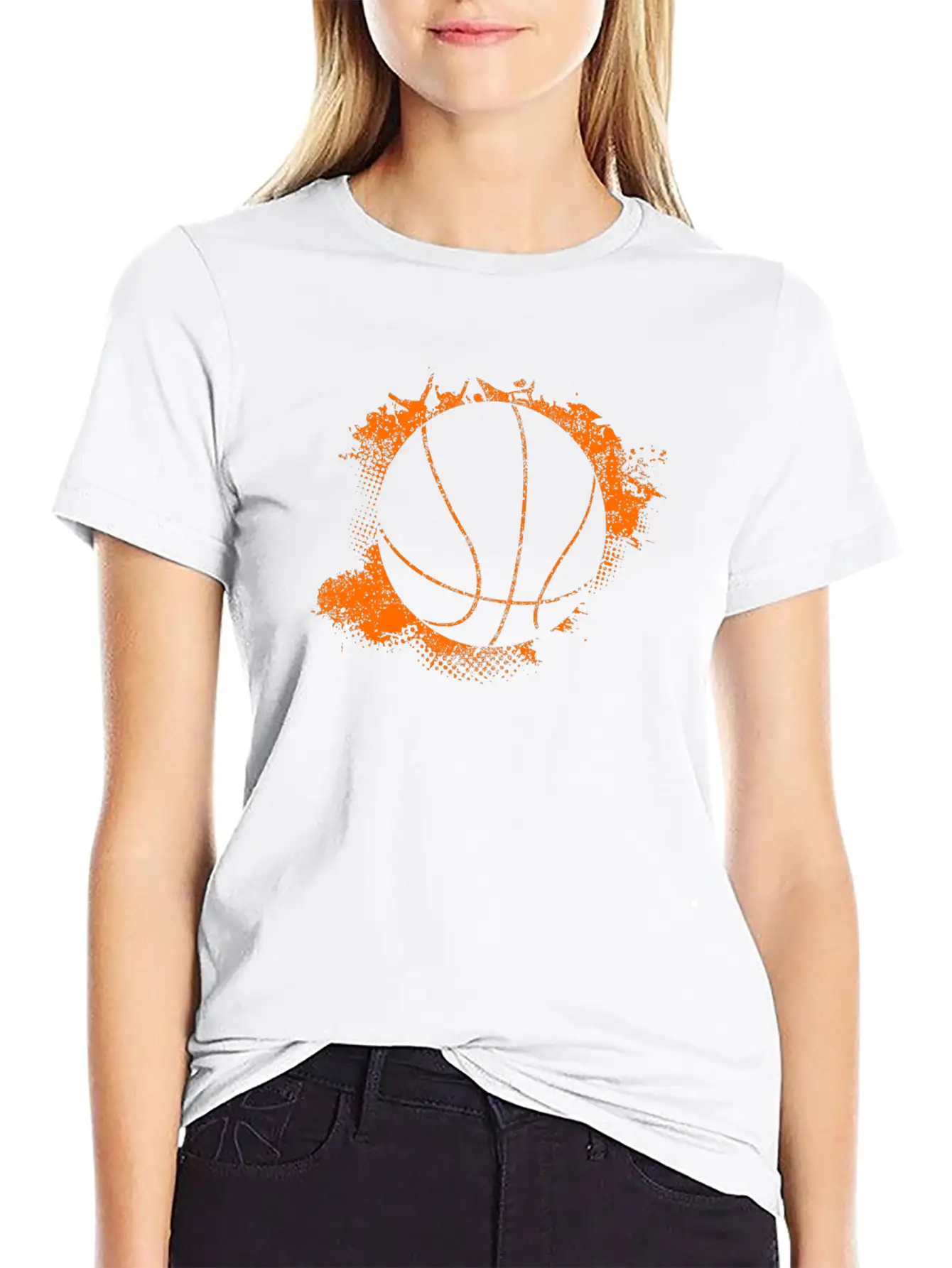 Basketball Paint Splatter Unisex Casual T-Shirt – Clean Design For Daily Comfort